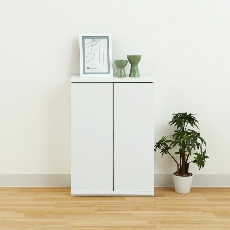 モダン キャビネット/収納棚 【ホワイト】 約幅60×奥行33.5×高さ91cm