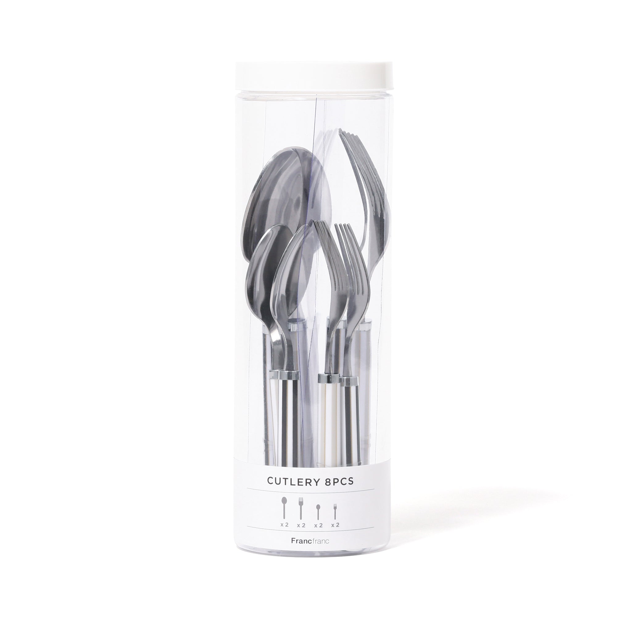 Francfranc(フランフラン) Cutlery 8-piece set striped black x grey