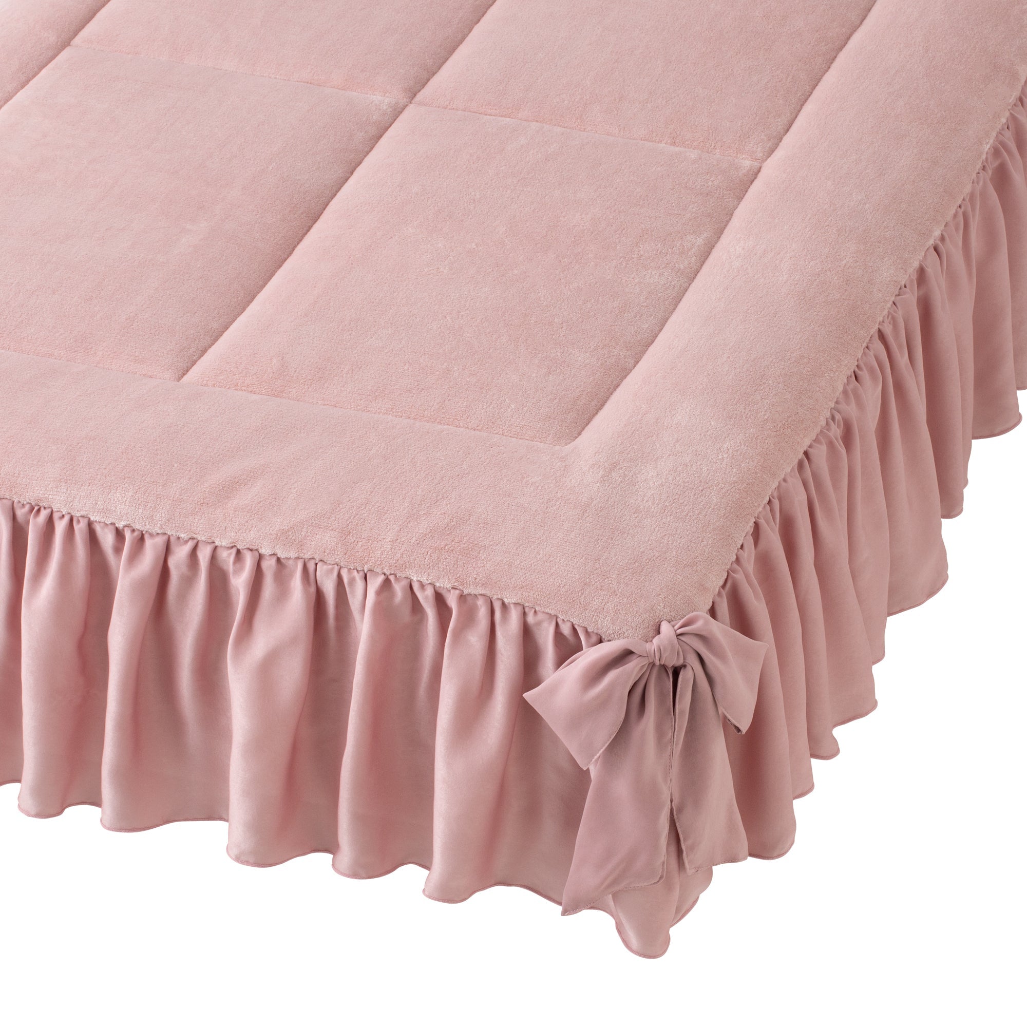 Francfranc WARMY リボン ベッドパッド シングル ピンク　新品 Francfranc(フランフラン) WARMY リボン ベッドパッド シングル