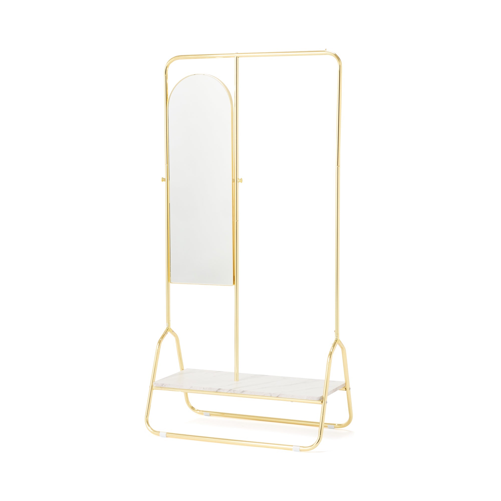 Francfranc ミラー付きコートハンガー レネット ピンクゴールド