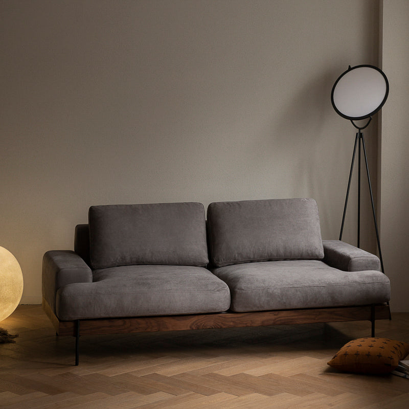 CAGUUU(カグー) ウォールナット材 木製フレームファブリックソファ