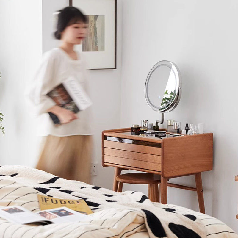 CAGUUU(カグー) チェリー材 ミラー付きコンパクトドレッサー