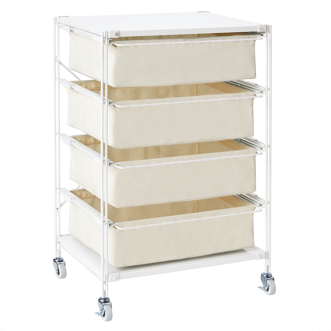 無印良品(MUJI) Steel unit shelf and canvas basket set, 56cm wide