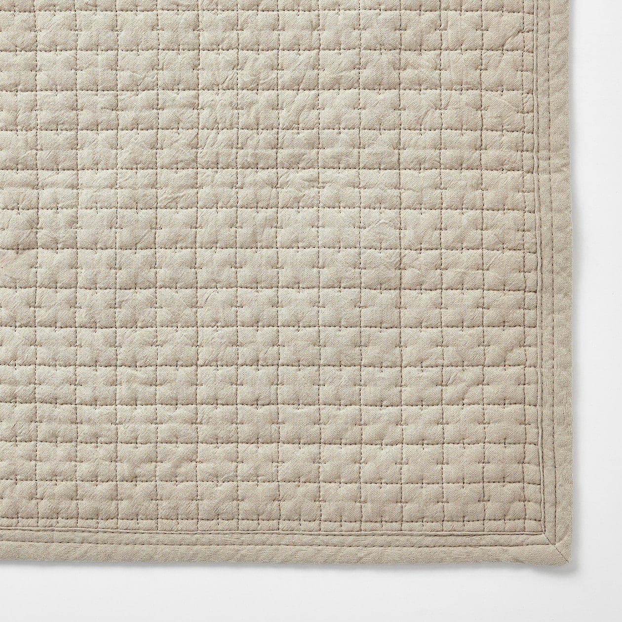 新品　無印良品キルティングラグ　ライトベージュ195×195cm 無印良品(MUJI) 洗いざらしの綿キルティングラグ [100×195cm] ライト