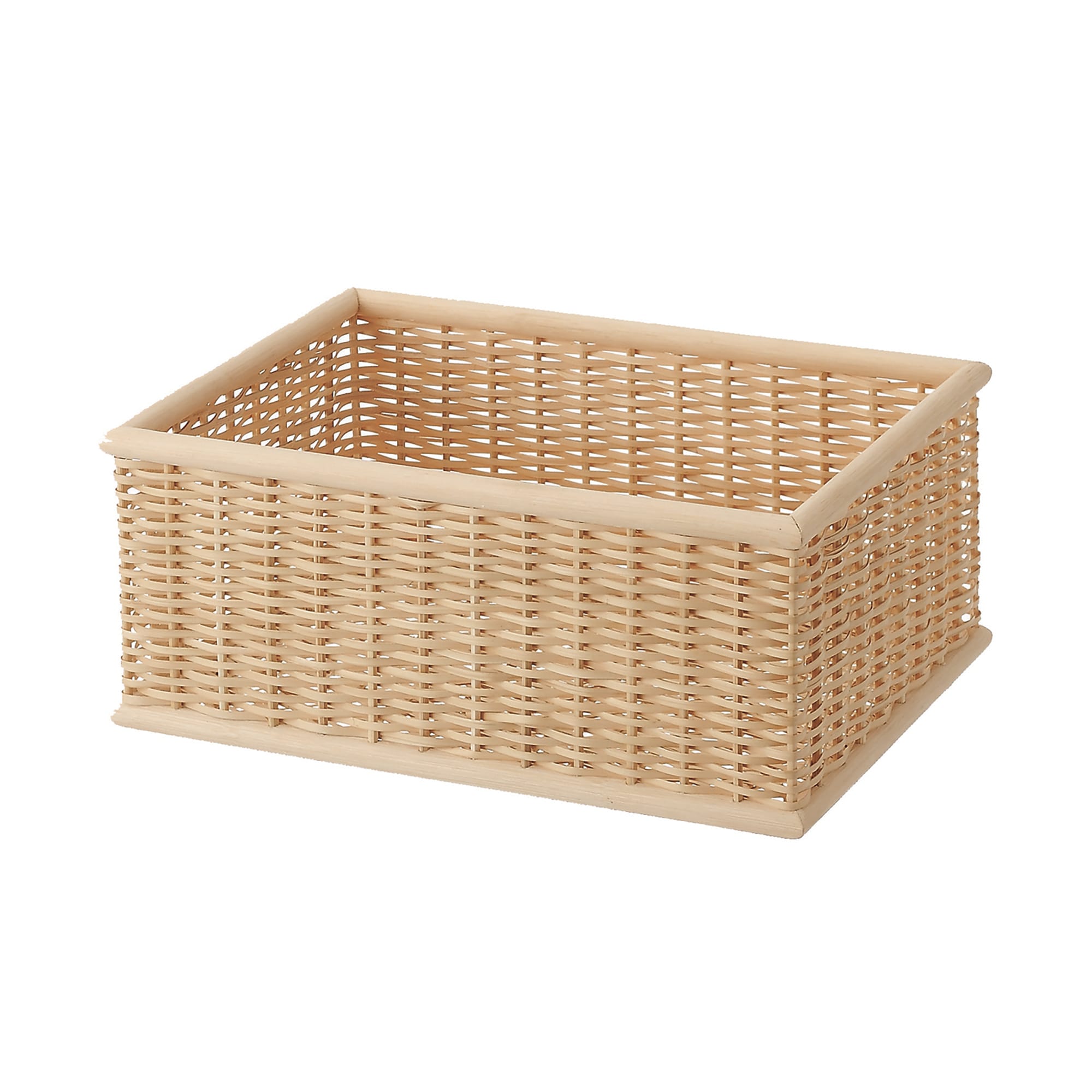 無印良品　重なるブリ材長方形バスケット 大中小9個セット+フタ3個 無印良品(MUJI) 重なるブリ材長方形バスケット・中 - ミルム
