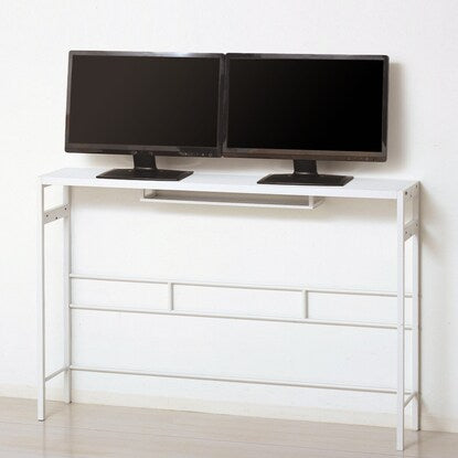 ニトリ(NITORI) モニタ2台置きができる スリムサブテーブル（WH） - MIRUMU