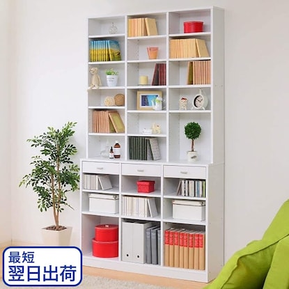 ニトリ(NITORI) 引き出し付きハイタイプ壁面収納（120 WH） - ミルム