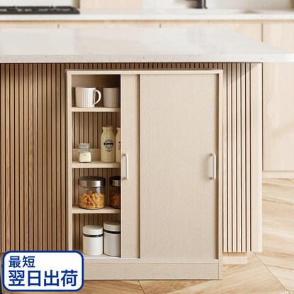 ニトリ(NITORI) さわやかなカウンター下引き戸収納（6015 WOK） - MIRUMU