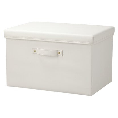 ニトリ(NITORI) ふた付合成皮革収納ボックス（WH NT2233） - MIRUMU