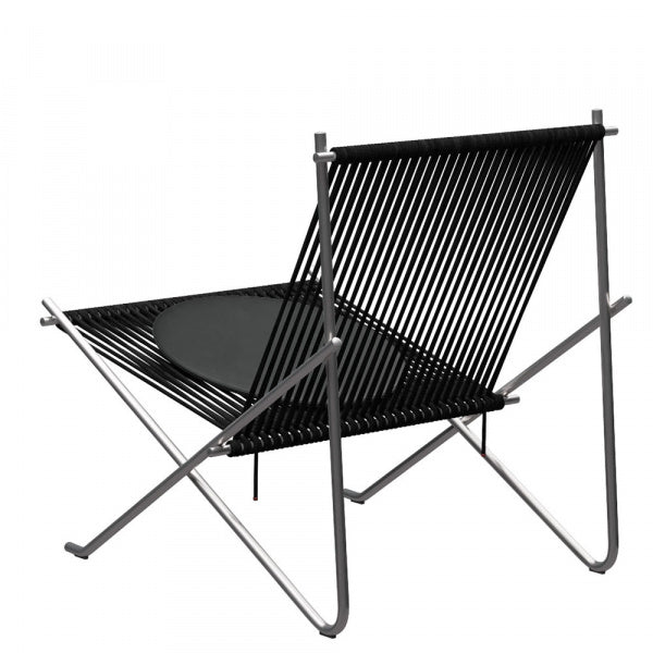 PK4 ST Hemp Rope Black Seat Cushion with Leather Satin Finish