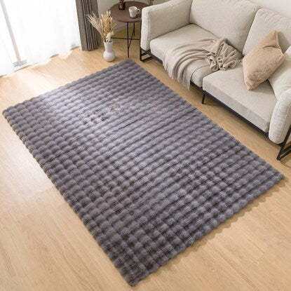 ファーカーペット ニトリ ウサギラグ 140×200 床暖房 ニトリ アクセントラグ(ウサギラグ3 140X200 RO US04) 無地
