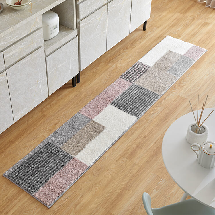 LOWYA(ロウヤ) キッチンマット 水洗い可 長方形 玄関ラグ