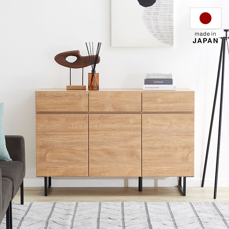 LOWYA(ロウヤ) スチール脚がおしゃれな木製キャビネット - ミルム