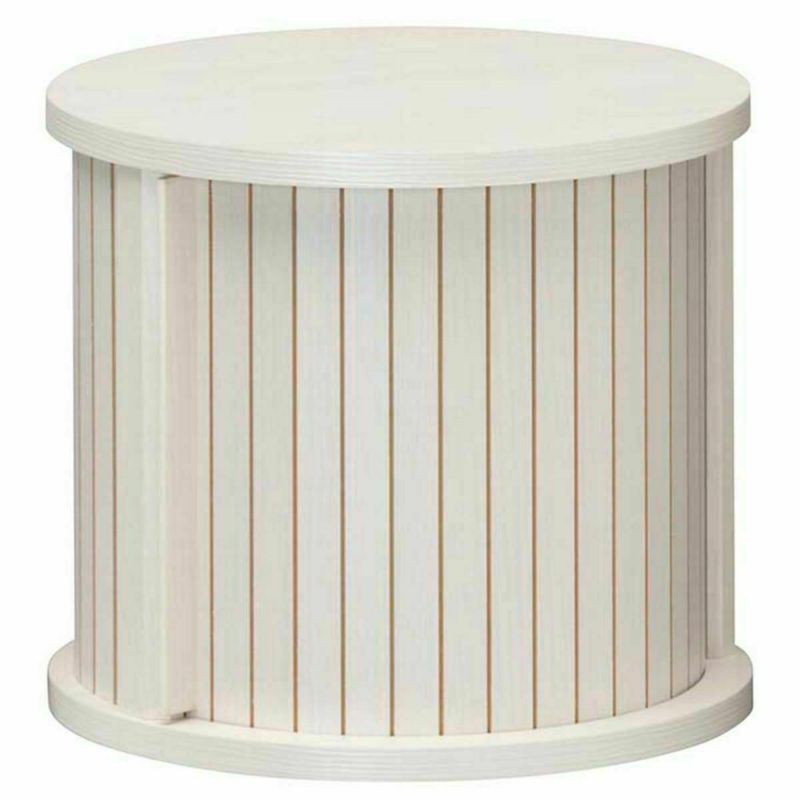 Japanese-made Rack, Cylinder, Width 38cm, Height 33cm, White, White Wood Grain, Accent, Storage