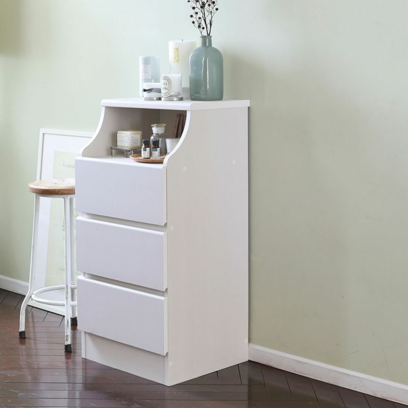 Chest of drawers, width 28cm, height 112cm, dark brown, with wiring holes, slim type, for storing clothes