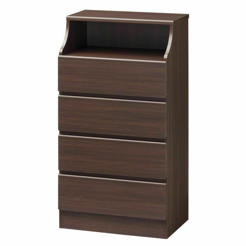 Chest of drawers, width 60cm, height 112cm, dark brown, with wiring holes, for clothing storage