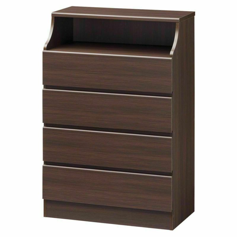 Chest of drawers, width 75cm, height 112cm, dark brown, with wiring holes, wide type, clothing storage