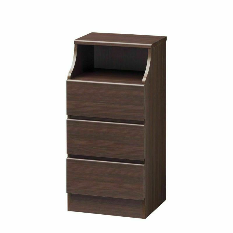 Chest of drawers, width 44cm, height 91cm, dark brown, with wiring holes, for clothing storage