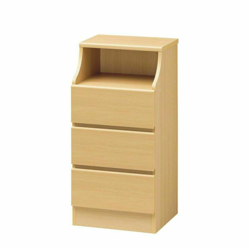 Chest of drawers, width 44cm, height 91cm, natural brown, with wiring holes, for clothing storage