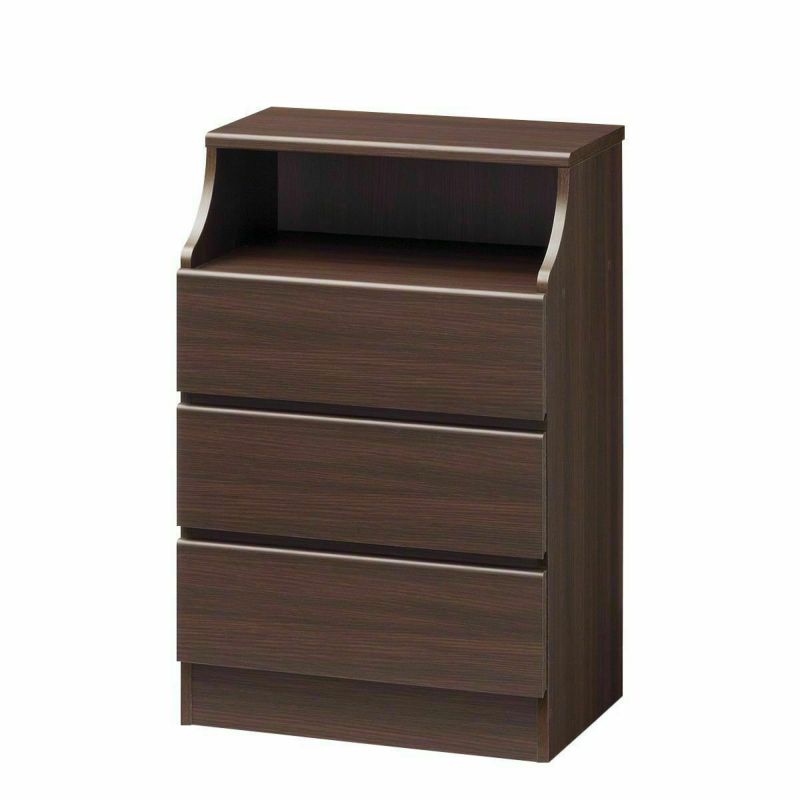 Chest of drawers, width 60cm, height 91cm, dark brown, with wiring holes, for clothing storage