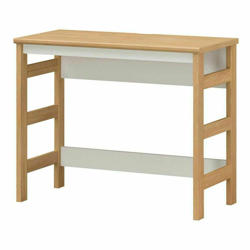 Desk, width 90cm, height 72cm, natural brown, white, white back, table