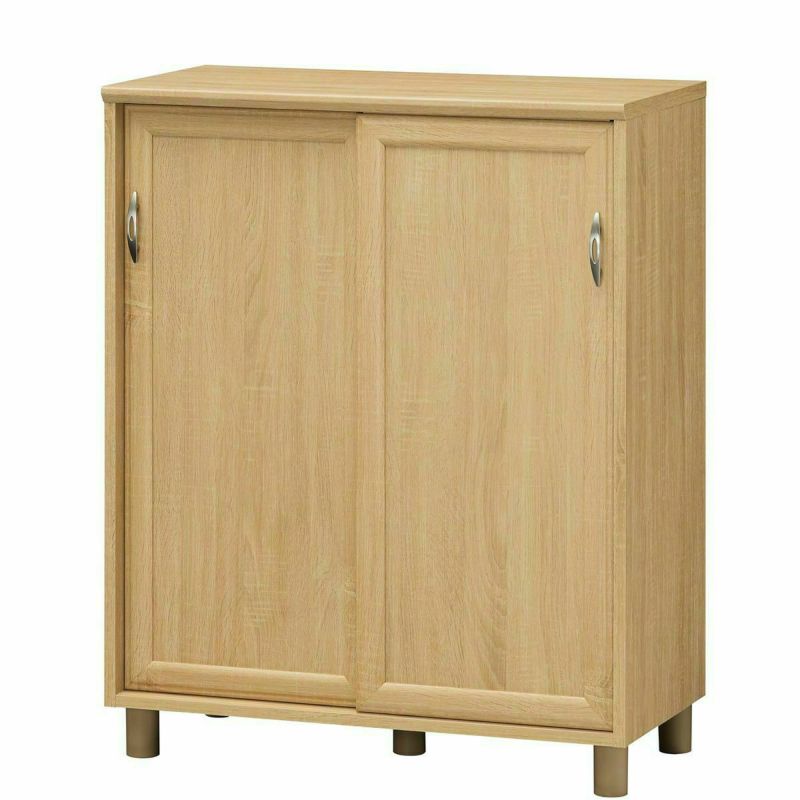 Shoe cabinet, shoe box, width 81cm, height 99cm, natural brown, door, holds approximately 24 pairs of shoes, shoe cabinet, entryway storage