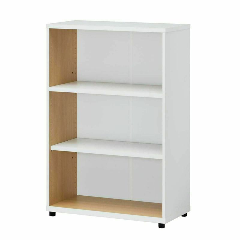 Bookshelf, bookcase, rack, width 76cm, height 112cm, white, adjustable feet, office, storage