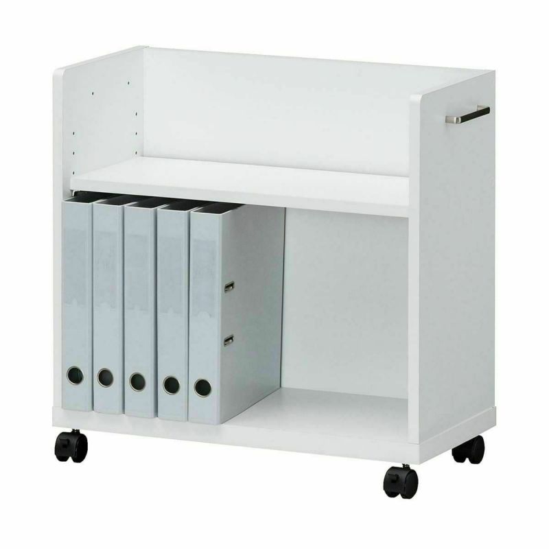 Side wagon rack, width 60cm, height 60cm, white, with casters, office storage