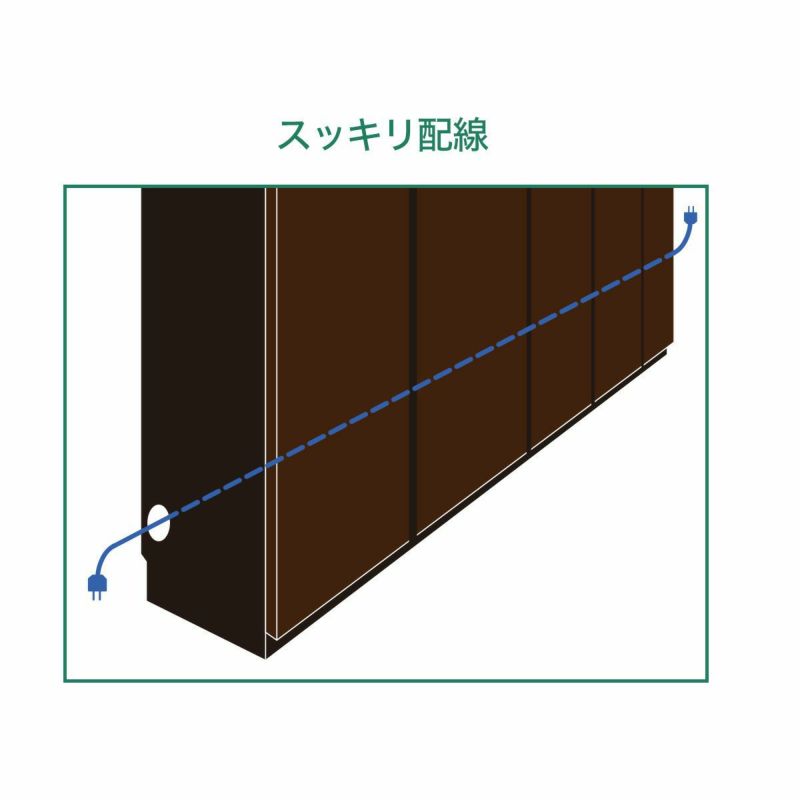 国産 壁面収納 キャビネット 幅60cm 高さ180cm ダークブラウン 本棚 巾木よけ 配線穴 耐震ラッチ ダンパー付扉 連結可