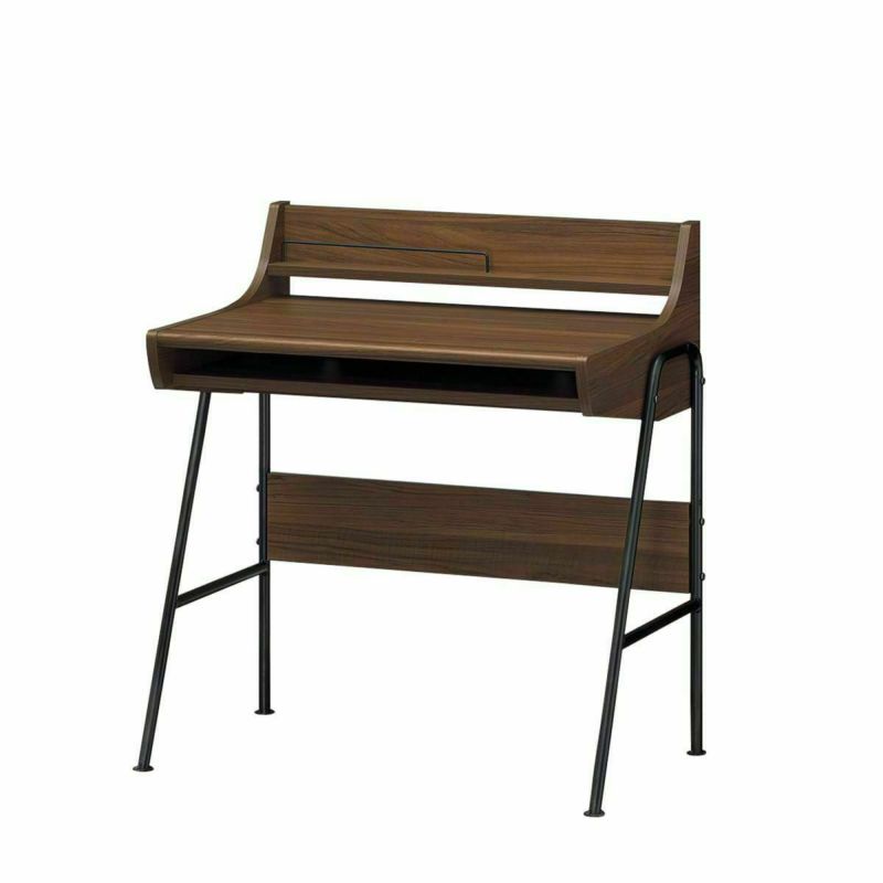 Computer desk, width 79cm, height 86cm, dark brown, wiring hole, back cosmetic, PC desk