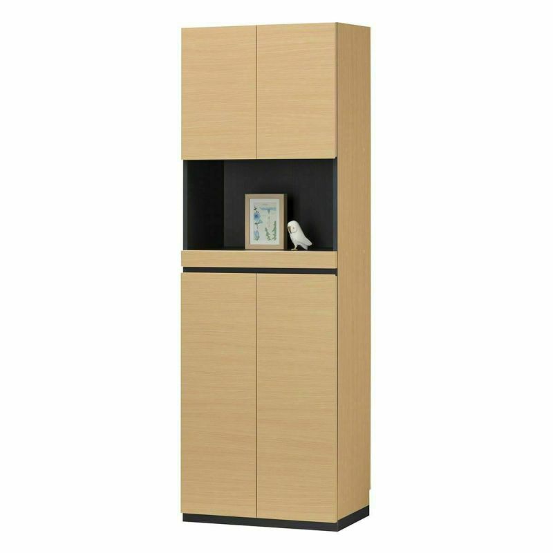 Japanese-made shoe cabinet, shoe box, width 60cm, height 180cm, natural brown, washable resin shelf, skirting board protection, earthquake-resistant latch, damper door, decorative shelf type