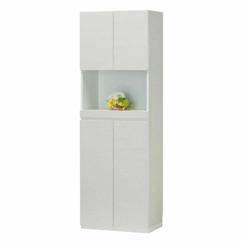 Japanese-made shoe cabinet, shoe box, 60cm wide, 180cm high, white, plain wood, washable resin shelf, skirting board protection, earthquake-resistant latch, damper door, decorative shelf type