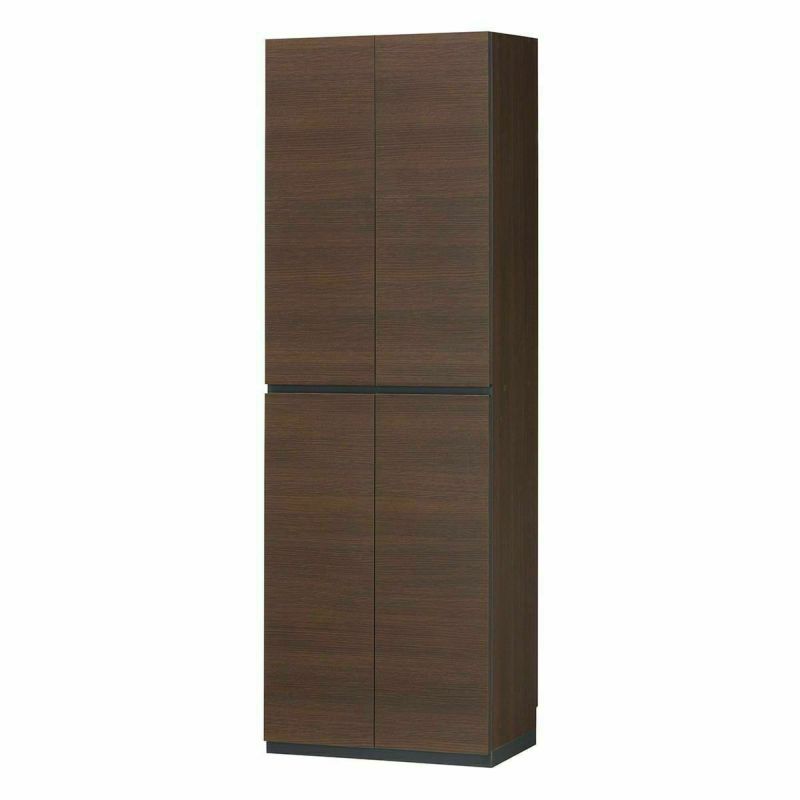 Japanese-made shoe cabinet, shoe box, width 60cm, height 180cm, dark brown, washable resin shelf, skirting board protection, earthquake-resistant latch, damper door