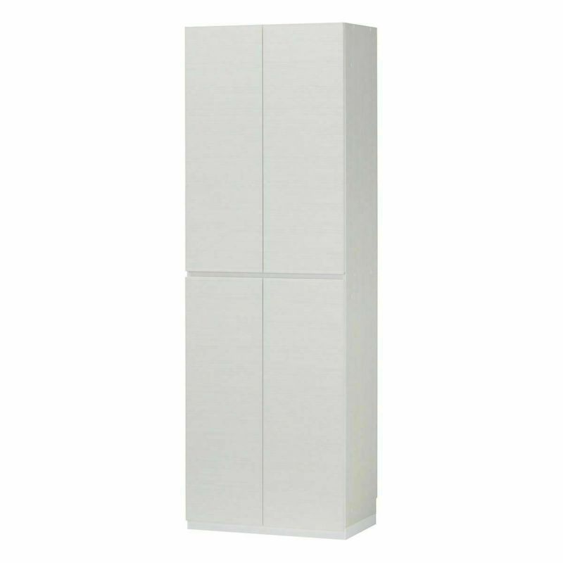 Japanese-made shoe cabinet, shoe box, width 60cm, height 180cm, white, plain wood, washable resin shelf, skirting board protection, earthquake-resistant latch, damper door