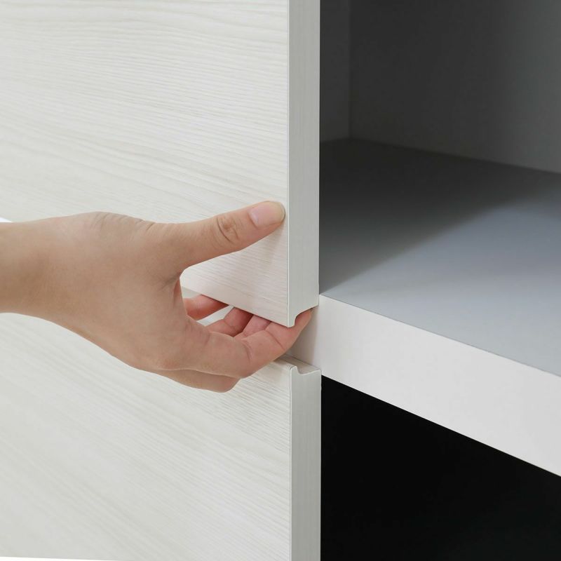 Japanese-made shoe cabinet, shoe box, width 60cm, height 180cm, white, plain wood, washable resin shelf, skirting board protection, earthquake-resistant latch, damper door