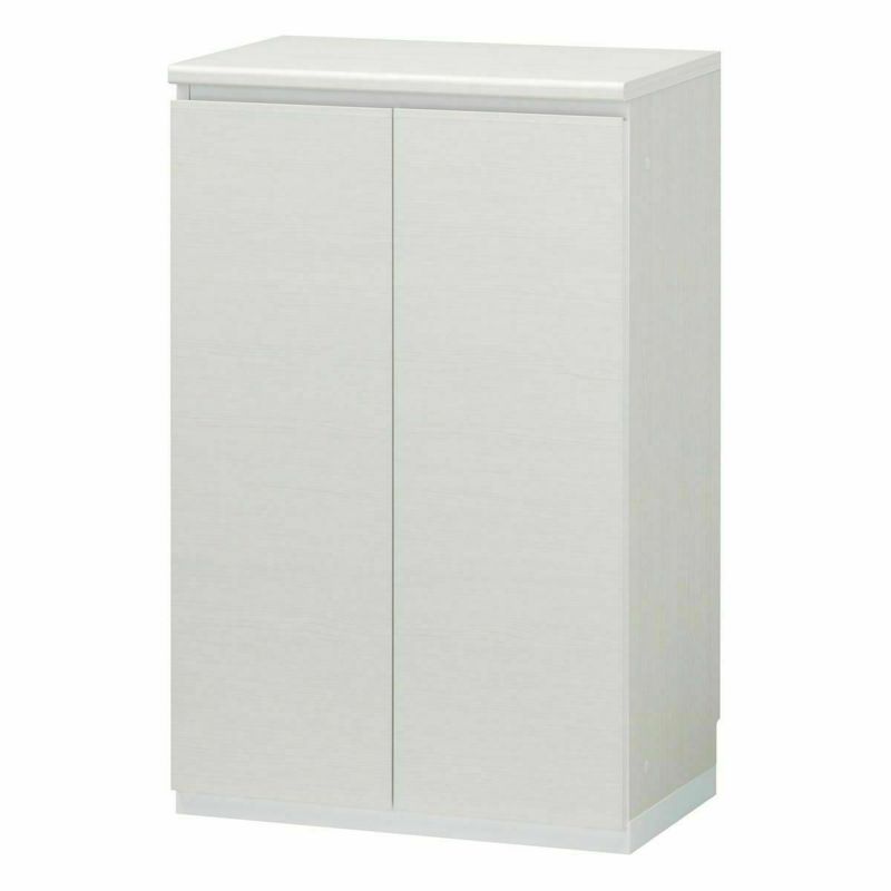 Japanese-made shoe cabinet, shoe box, width 61cm, height 96cm, white, plain wood, washable resin shelves, skirting board guard, damper door