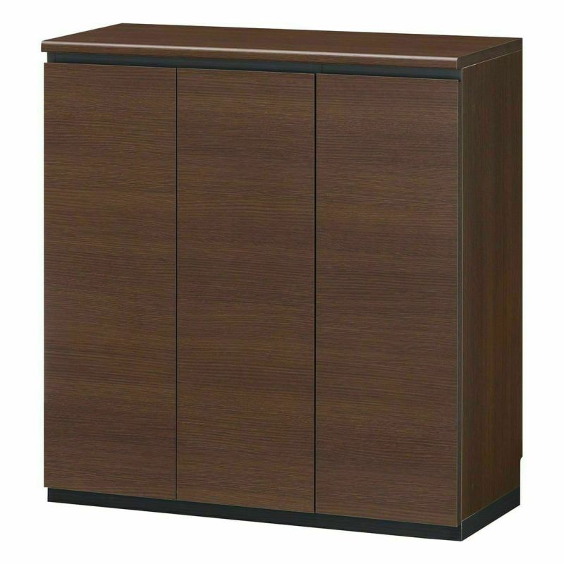 Japanese-made shoe cabinet, shoe box, width 91cm, height 96cm, dark brown, washable resin shelves, skirting board guard, damper door