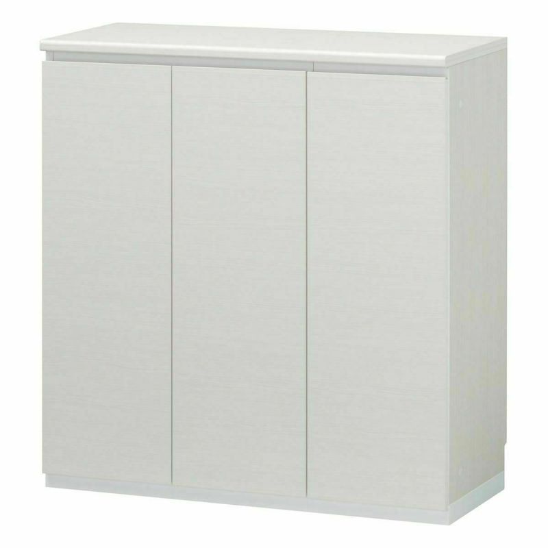 Japanese-made shoe cabinet, shoe box, width 91cm, height 96cm, white, plain wood, washable resin shelf, skirting board guard, damper door