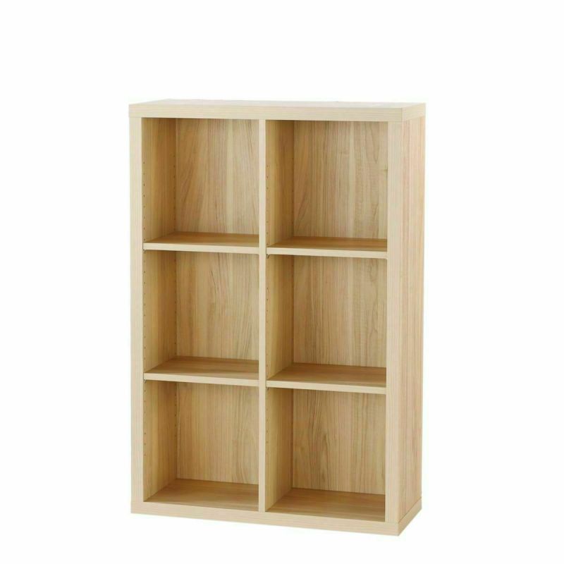 Free rack, width 76cm, height 114cm, natural brown, all shelves movable, bookshelf, shelf