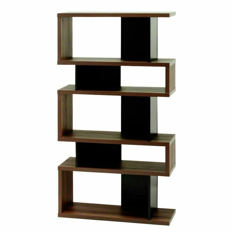 Partition rack, shelf, width 88cm, height 160cm, dark brown, can be assembled on the left or right, back is finished, decorative shelf