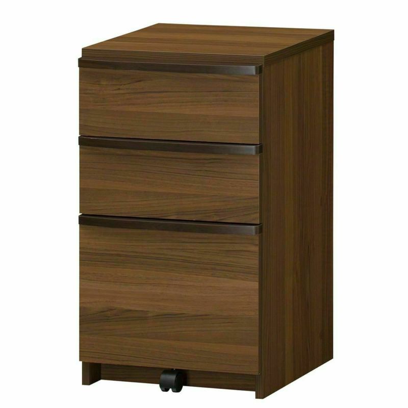 Desk under chest, width 41cm, height 69cm, dark brown, with finished back, office desk storage