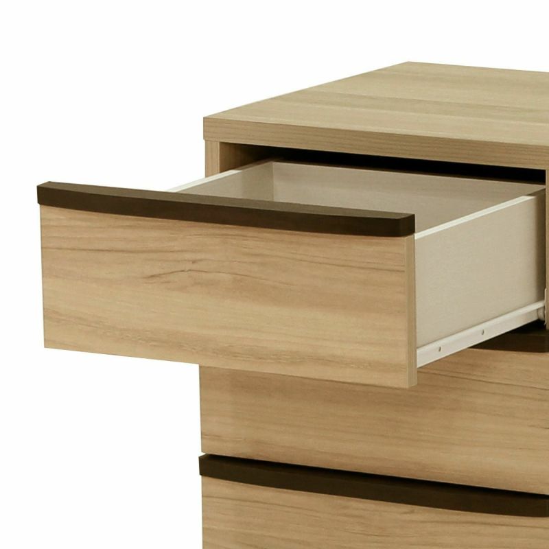 Desk under chest, width 41cm, height 69cm, white wood, back finished, office desk storage