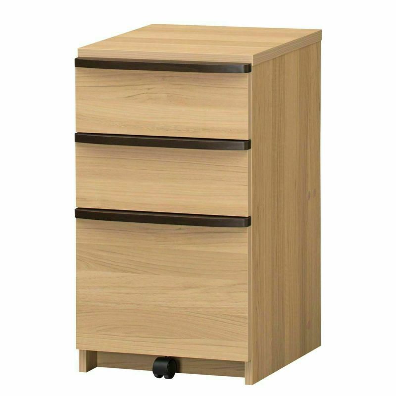 Desk under chest, width 41cm, height 69cm, natural brown, back finished, office desk storage