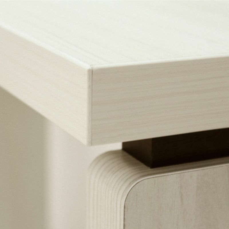 Japanese-made desk, width 120cm, height 73cm, ivory, with power strip storage and adjuster