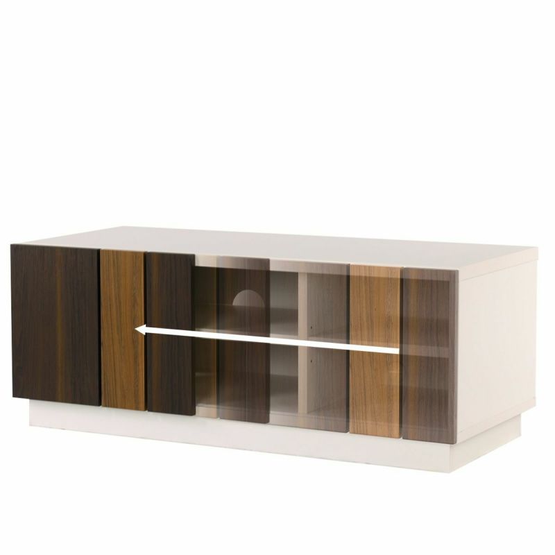 TV stand, width 90cm, height 35cm, white, 32V compatible, Scandinavian style, parquet-like sliding door, TV board