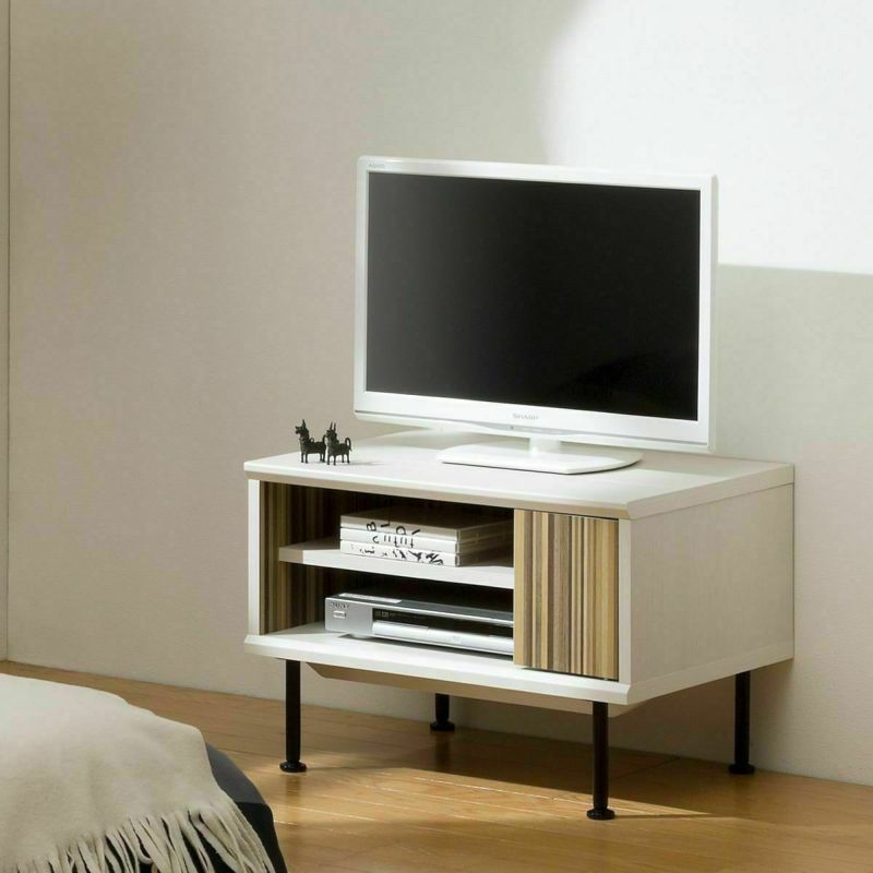 TV stand, width 60cm, height 40cm, white, 24V compatible, Scandinavian style, parquet door, TV board