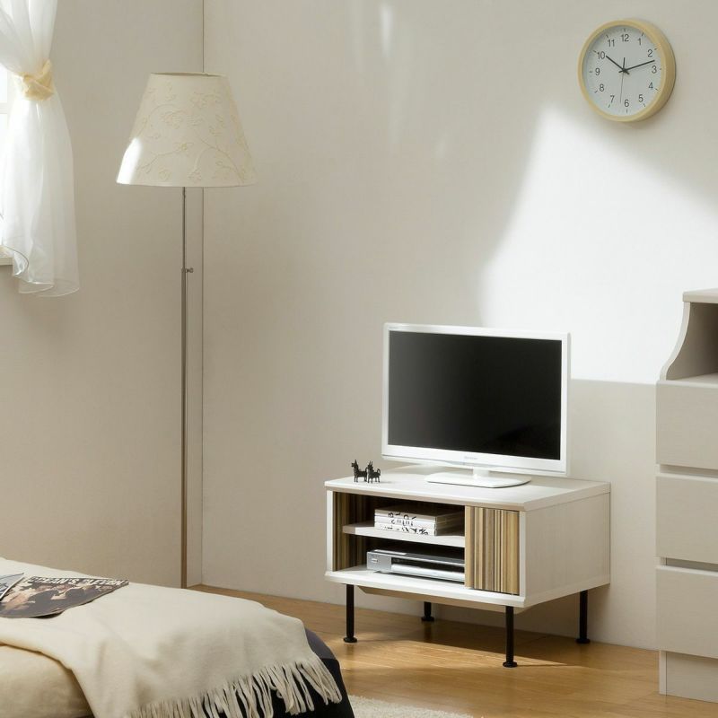 TV stand, width 60cm, height 40cm, white, 24V compatible, Scandinavian style, parquet door, TV board