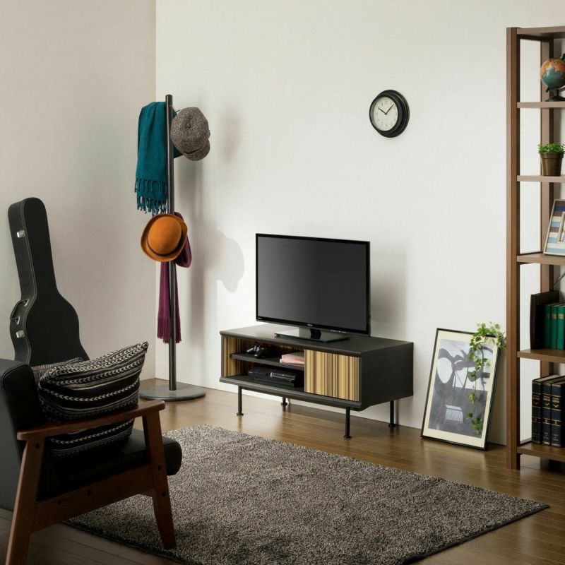 TV stand, width 60cm, height 40cm, white, 24V compatible, Scandinavian style, parquet door, TV board