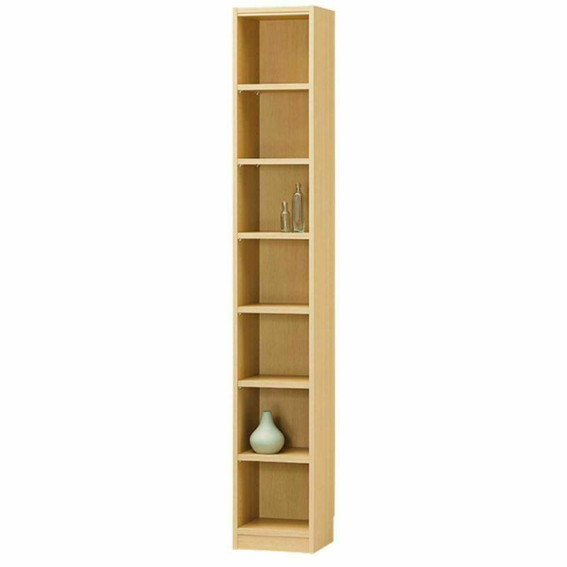 Free rack, width 31cm, height 198cm, natural oak 1, large size, slim, for gaps, all shelves movable, bookshelf, shelf