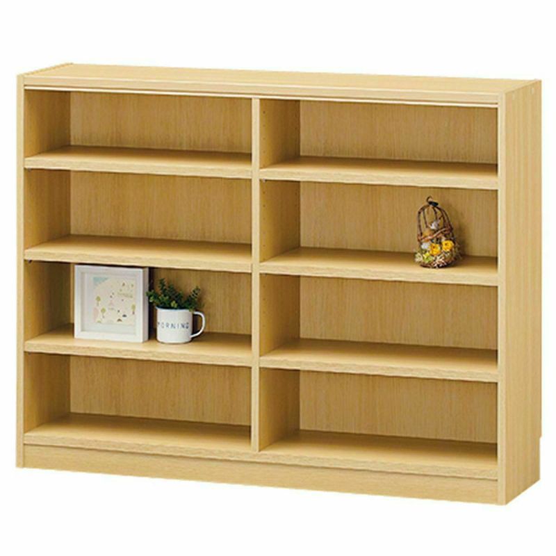 Free rack, width 117cm, height 90cm, natural oak 1, wide type, all shelves movable, bookshelf, shelf